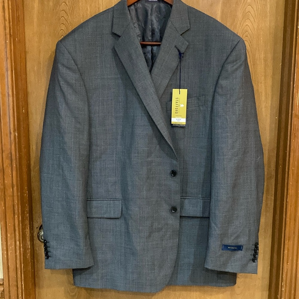 STAFFORD EXECUTIVE BIG & TALL GRAY-GLEN CHECK